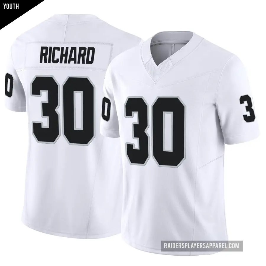 Youth Las Vegas Raiders ＃30 Jalen Richard White Limited Vapor F.U.S.E. Jersey