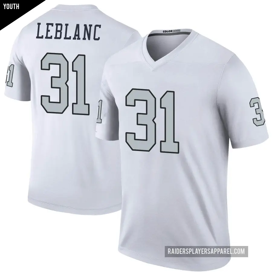 Youth Las Vegas Raiders ＃31 Cre'Von LeBlanc White Legend Color Rush Jersey