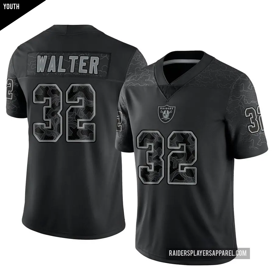 Youth Las Vegas Raiders ＃32 Austin Walter Black Limited Reflective Jersey
