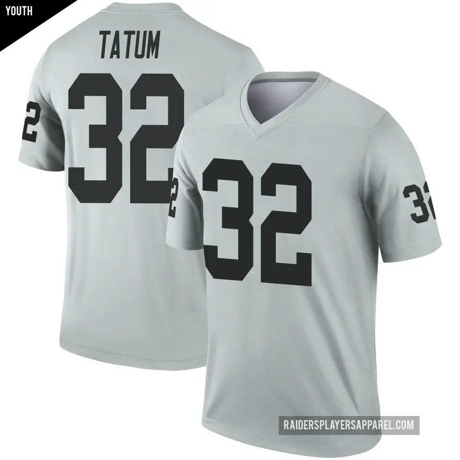 Youth Las Vegas Raiders ＃32 Jack Tatum Legend Inverted Silver Jersey