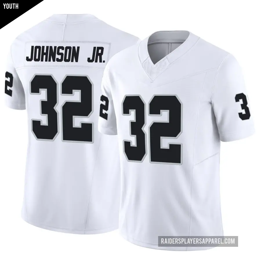 Youth Las Vegas Raiders ＃32 Lonnie Johnson Jr. White Limited Vapor F.U.S.E. Jersey