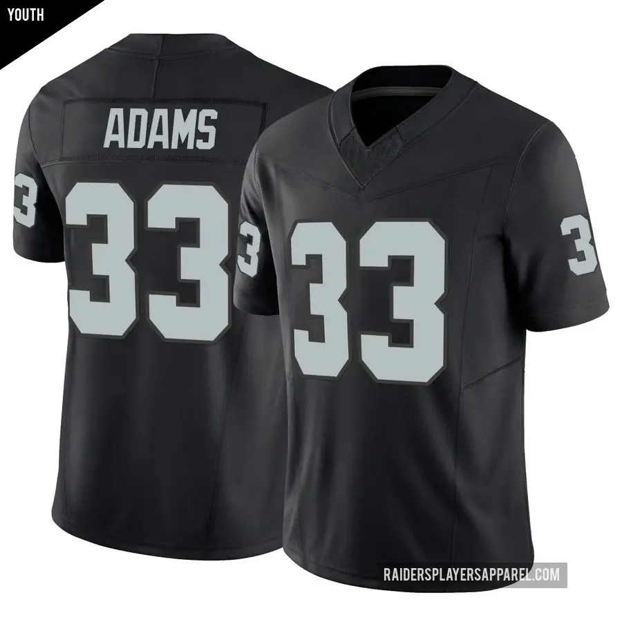 Youth Las Vegas Raiders ＃33 Jamal Adams Black Limited Vapor F.U.S.E. Jersey