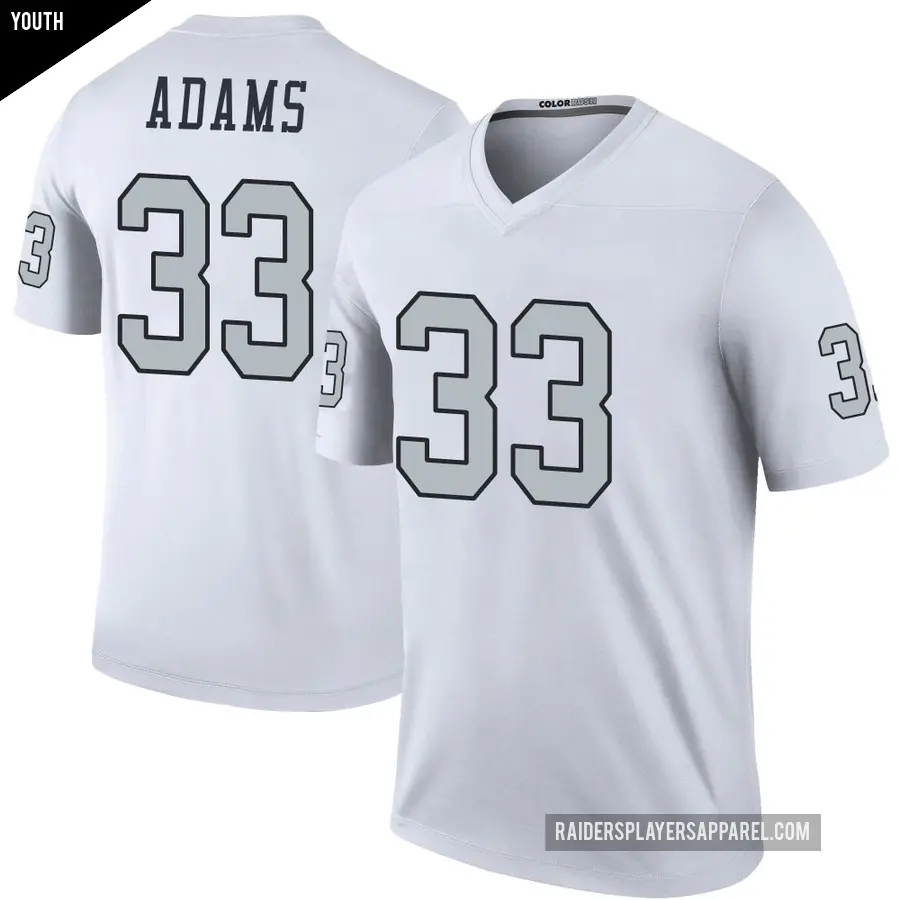 Youth Las Vegas Raiders ＃33 Jamal Adams White Legend Color Rush Jersey