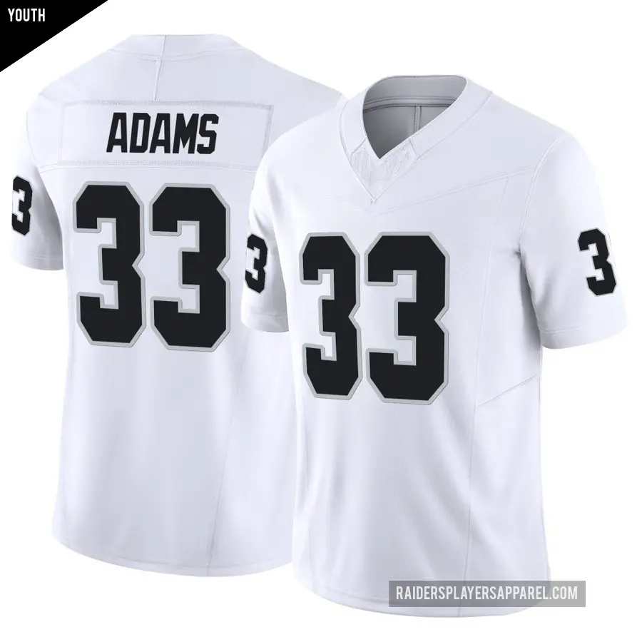 Youth Las Vegas Raiders ＃33 Jamal Adams White Limited Vapor F.U.S.E. Jersey