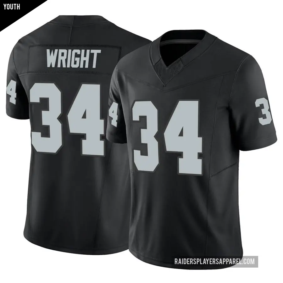 Youth Las Vegas Raiders ＃34 K.J. Wright Black Limited Vapor F.U.S.E. Jersey