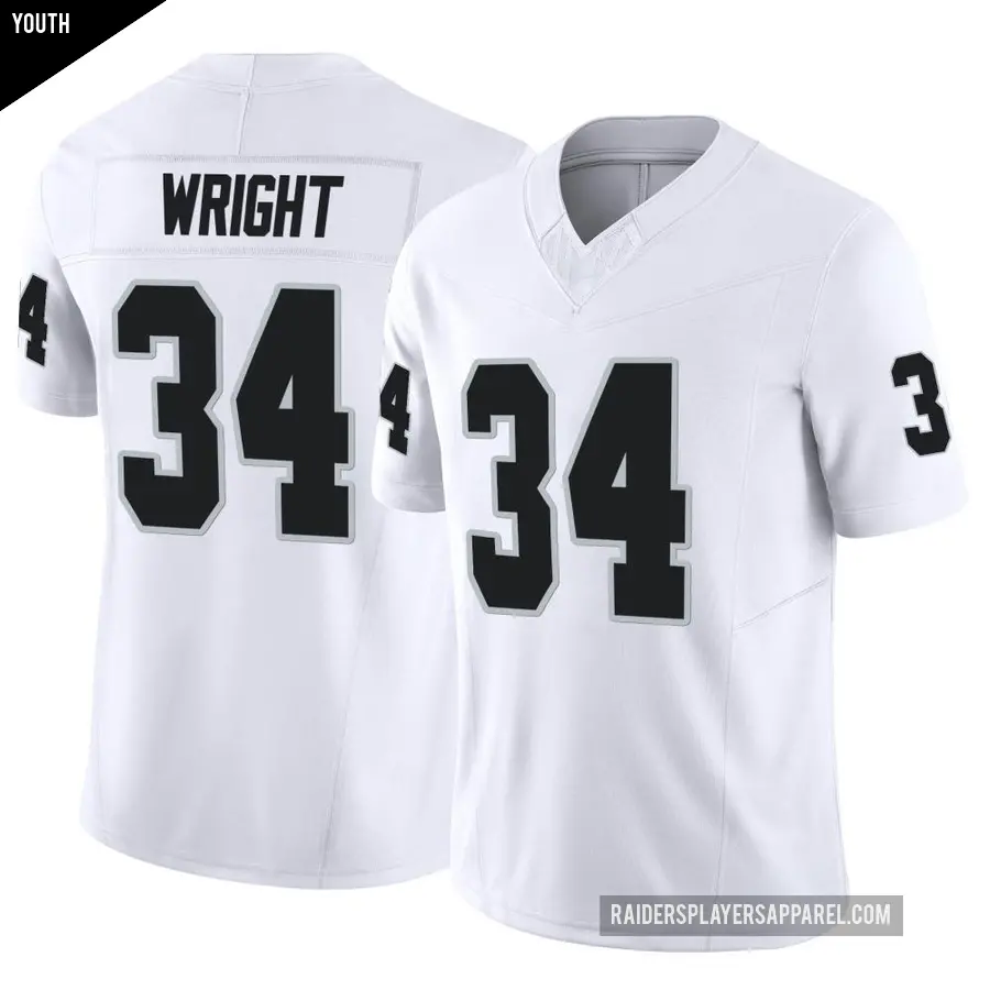Youth Las Vegas Raiders ＃34 K.J. Wright White Limited Vapor F.U.S.E. Jersey