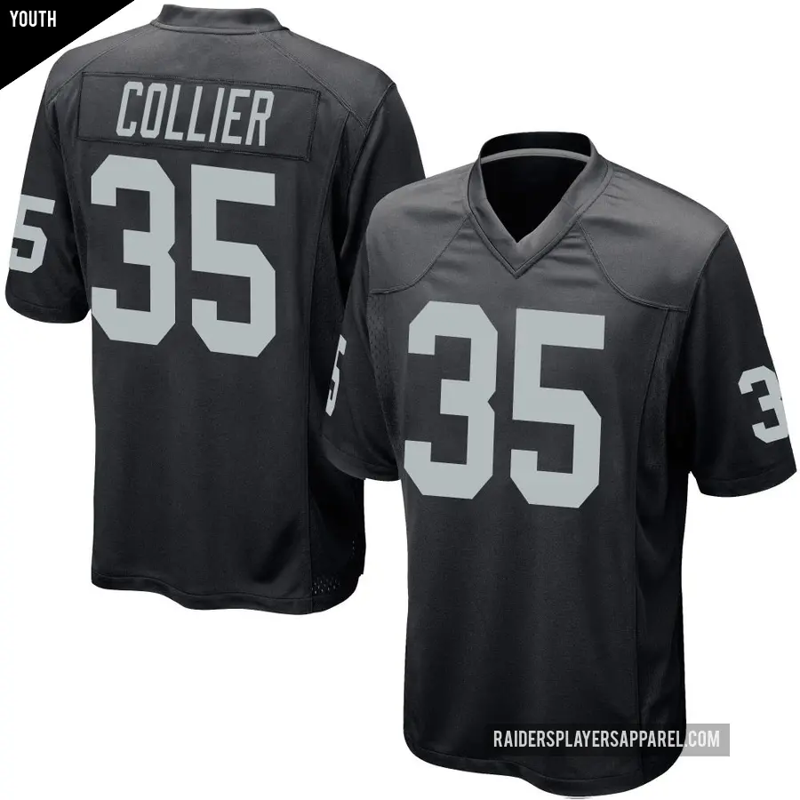 Youth Las Vegas Raiders ＃35 Chris Collier Black Game Team Color Jersey