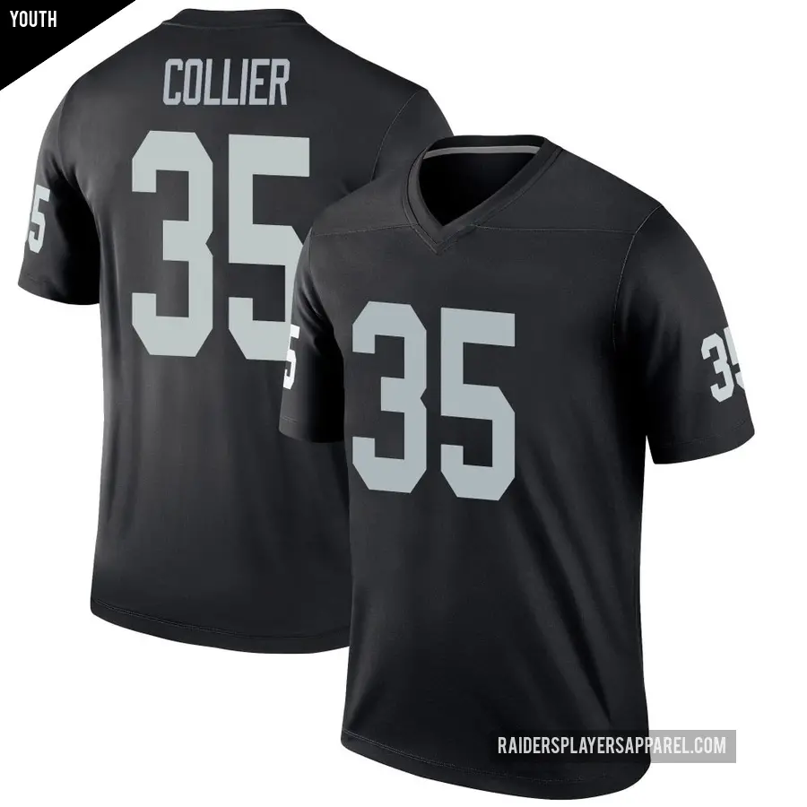 Youth Las Vegas Raiders ＃35 Chris Collier Black Legend Jersey