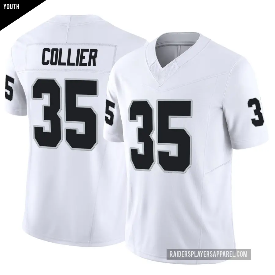 Youth Las Vegas Raiders ＃35 Chris Collier White Limited Vapor F.U.S.E. Jersey