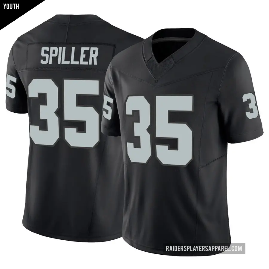 Youth Las Vegas Raiders ＃35 Isaiah Spiller Black Limited Vapor F.U.S.E. Jersey
