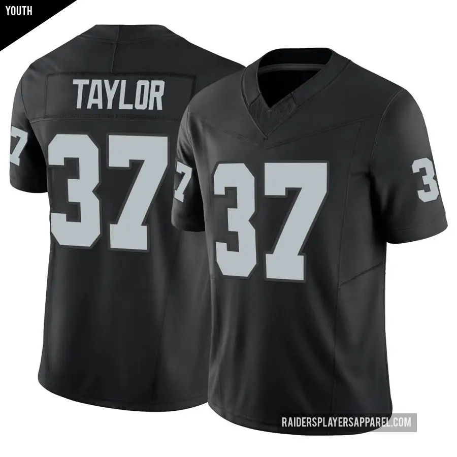 Youth Las Vegas Raiders ＃37 Trey Taylor Black Limited Vapor F.U.S.E. Jersey