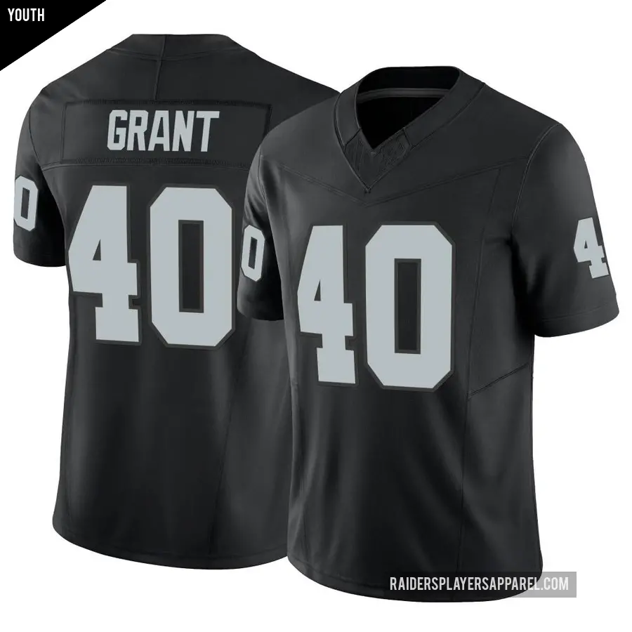 Youth Las Vegas Raiders ＃40 Jaydon Grant Black Limited Vapor F.U.S.E. Jersey