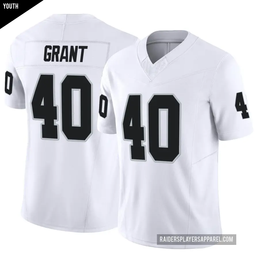 Youth Las Vegas Raiders ＃40 Jaydon Grant White Limited Vapor F.U.S.E. Jersey