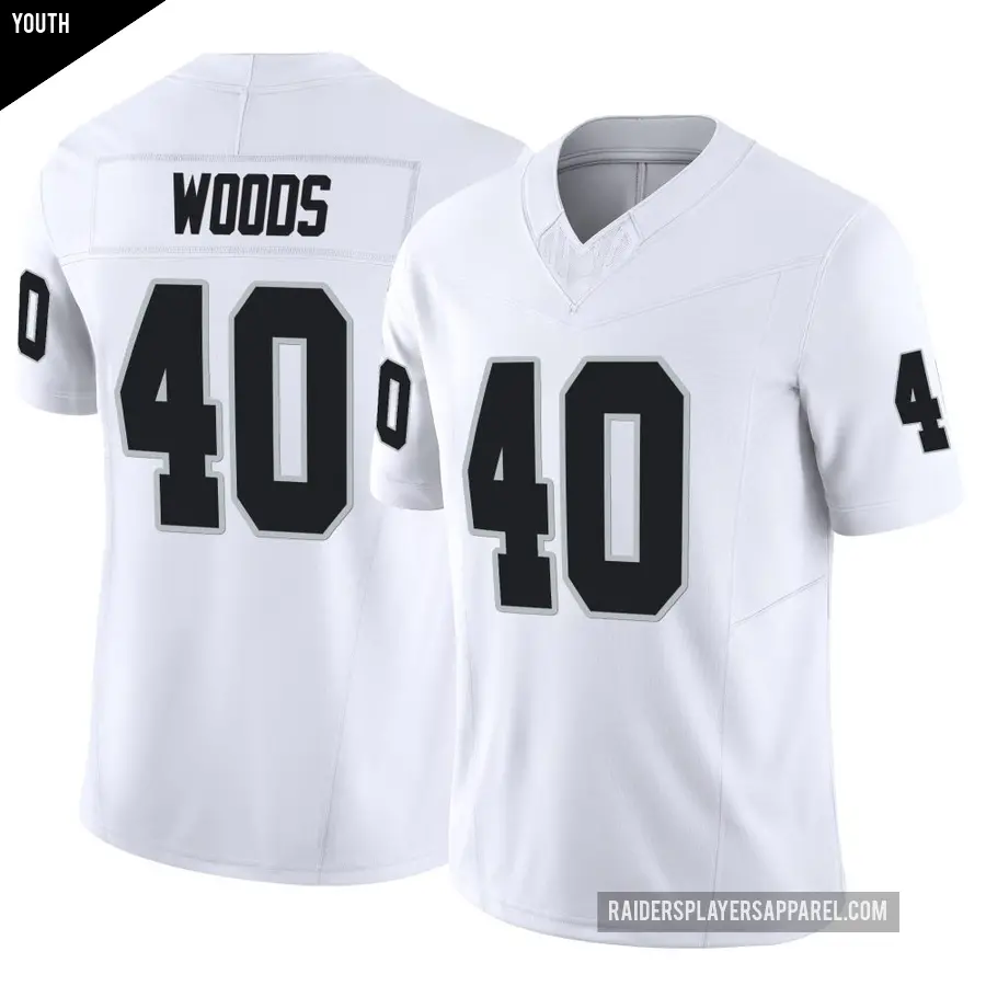 Youth Las Vegas Raiders ＃40 JT Woods White Limited Vapor F.U.S.E. Jersey