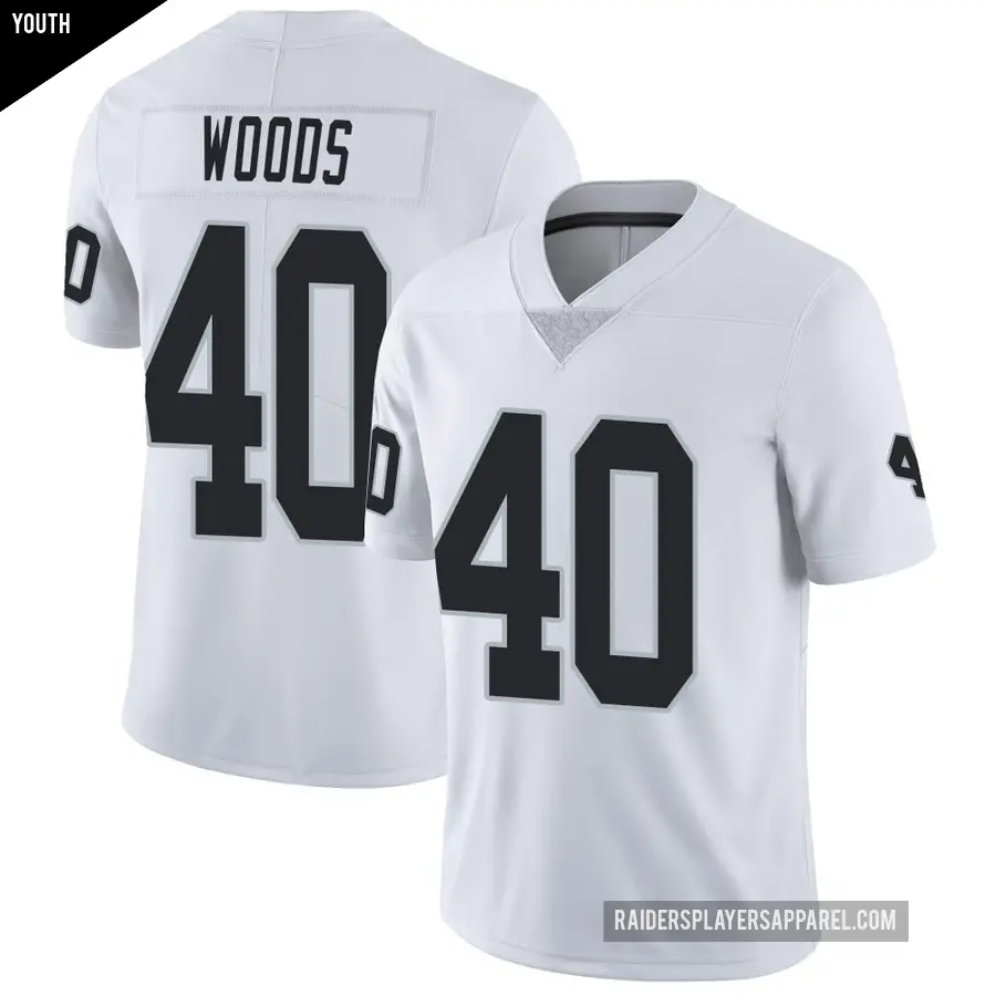Youth Las Vegas Raiders ＃40 JT Woods White Limited Vapor Untouchable Jersey
