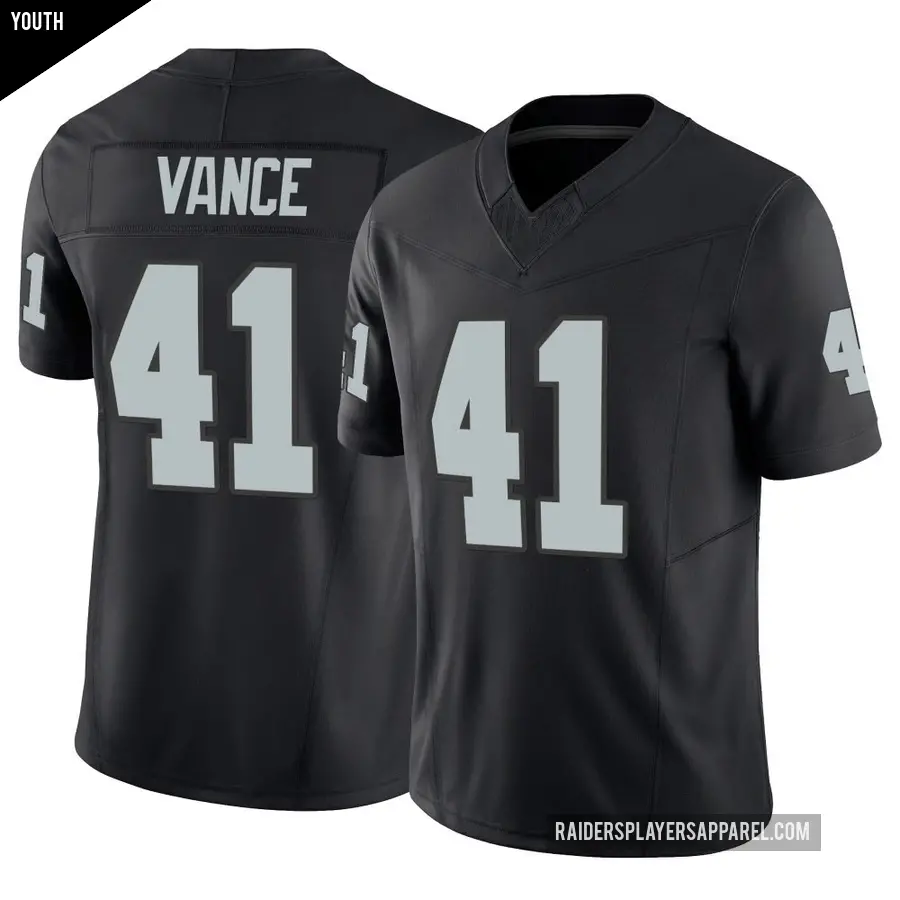 Youth Las Vegas Raiders ＃41 Greedy Vance Black Limited Vapor F.U.S.E. Jersey