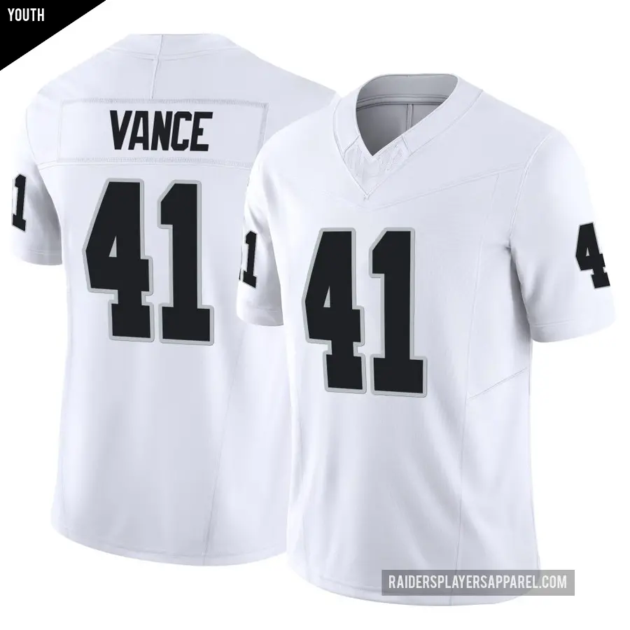 Youth Las Vegas Raiders ＃41 Greedy Vance White Limited Vapor F.U.S.E. Jersey