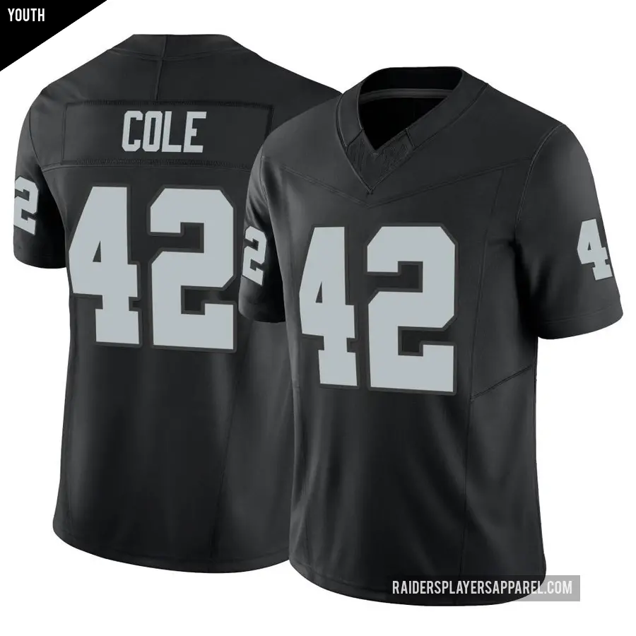 Youth Las Vegas Raiders ＃42 Qwynnterrio Cole Black Limited Vapor F.U.S.E. Jersey