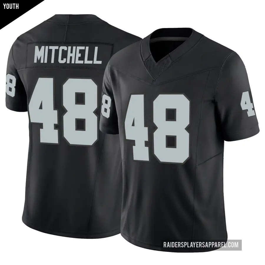 Youth Las Vegas Raiders ＃48 Jackson Mitchell Black Limited Vapor F.U.S.E. Jersey