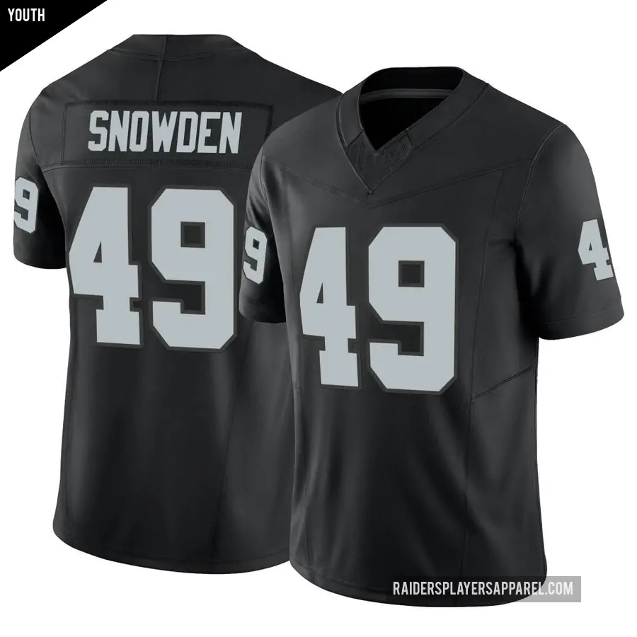 Youth Las Vegas Raiders ＃49 Charles Snowden Black Limited Vapor F.U.S.E. Jersey