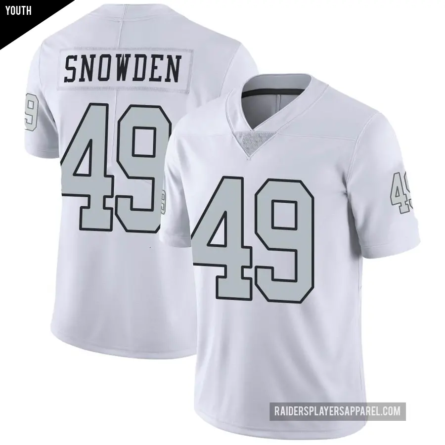 Youth Las Vegas Raiders ＃49 Charles Snowden White Limited Color Rush Jersey