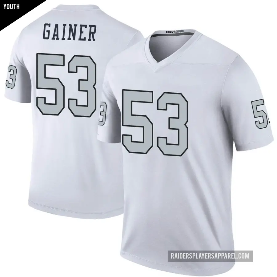 Youth Las Vegas Raiders ＃53 Amari Gainer White Legend Color Rush Jersey