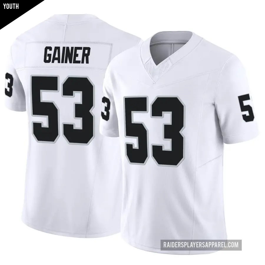 Youth Las Vegas Raiders ＃53 Amari Gainer White Limited Vapor F.U.S.E. Jersey