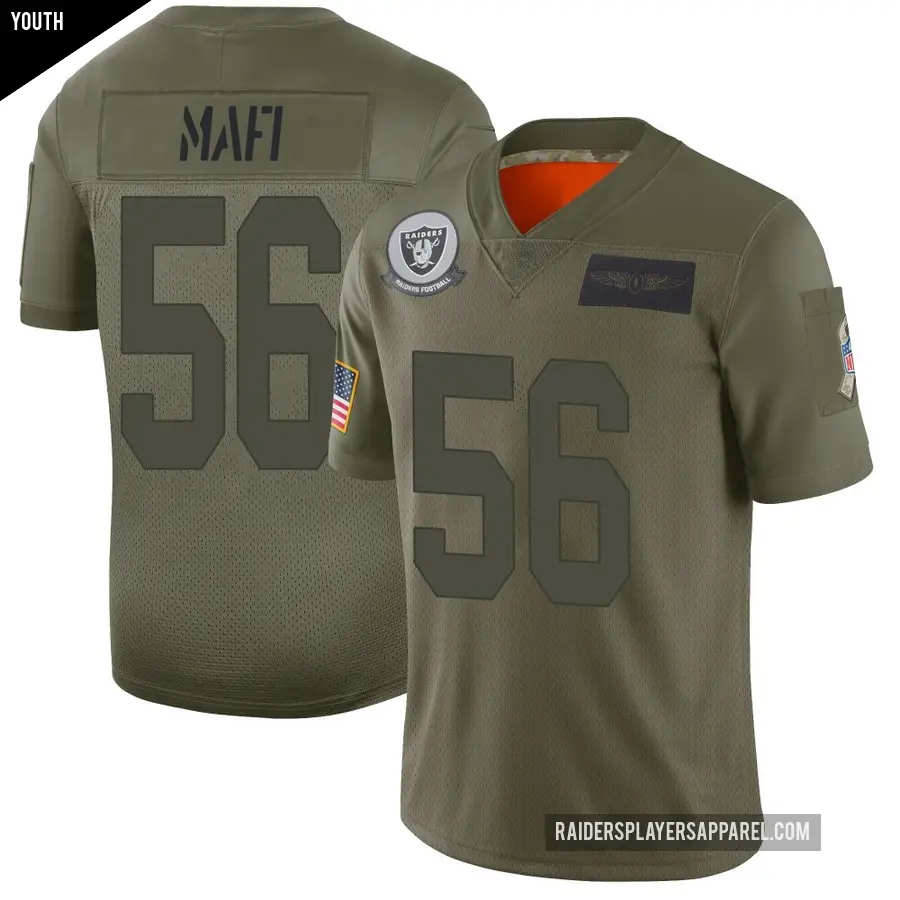 Youth Las Vegas Raiders ＃56 Atonio Mafi Camo Limited 2019 Salute to Service Jersey