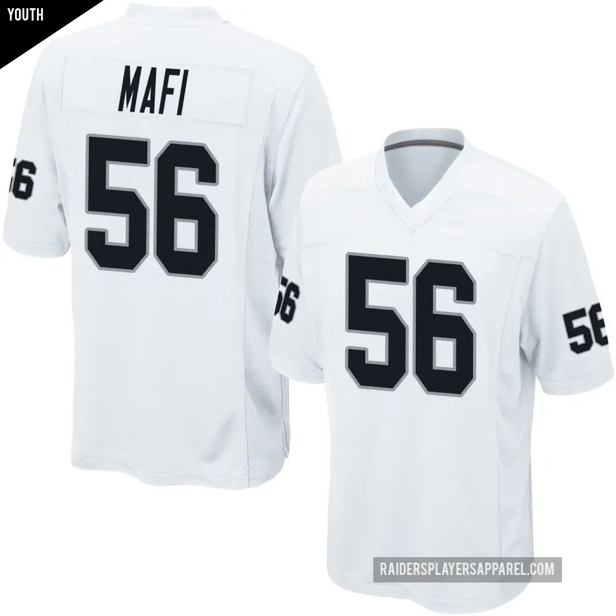 Youth Las Vegas Raiders ＃56 Atonio Mafi White Game Jersey