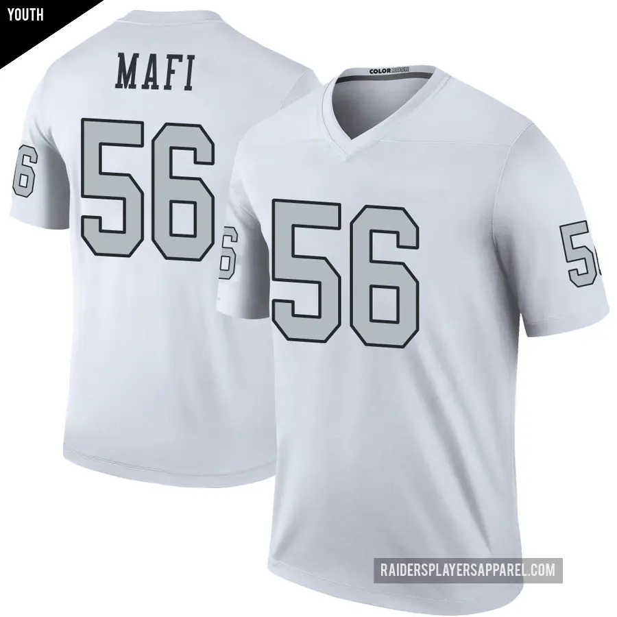 Youth Las Vegas Raiders ＃56 Atonio Mafi White Legend Color Rush Jersey