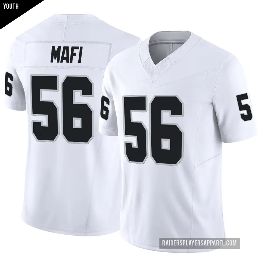 Youth Las Vegas Raiders ＃56 Atonio Mafi White Limited Vapor F.U.S.E. Jersey