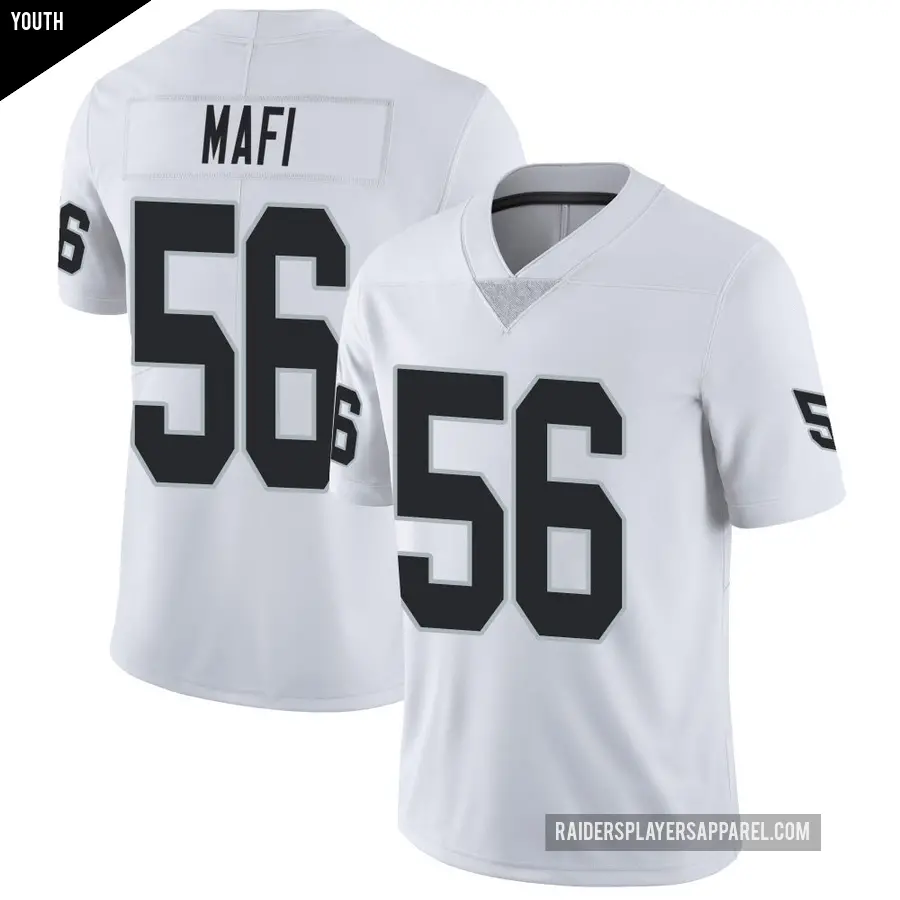 Youth Las Vegas Raiders ＃56 Atonio Mafi White Limited Vapor Untouchable Jersey