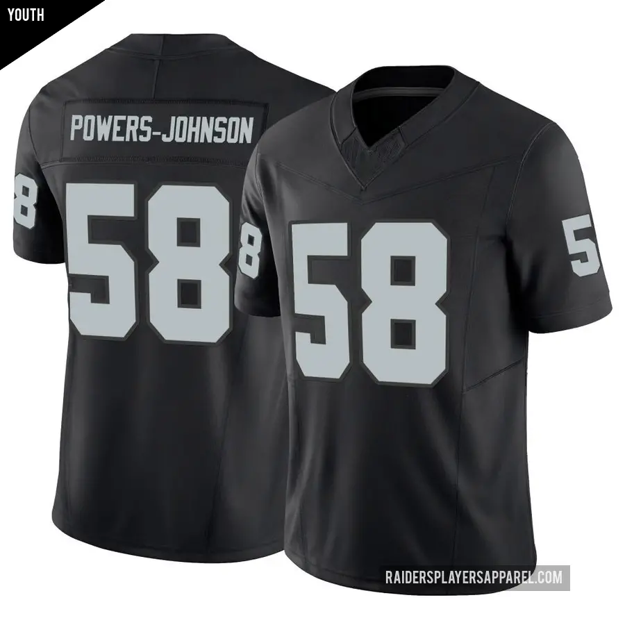 Youth Las Vegas Raiders ＃58 Jackson Powers-Johnson Black Limited Vapor F.U.S.E. Jersey