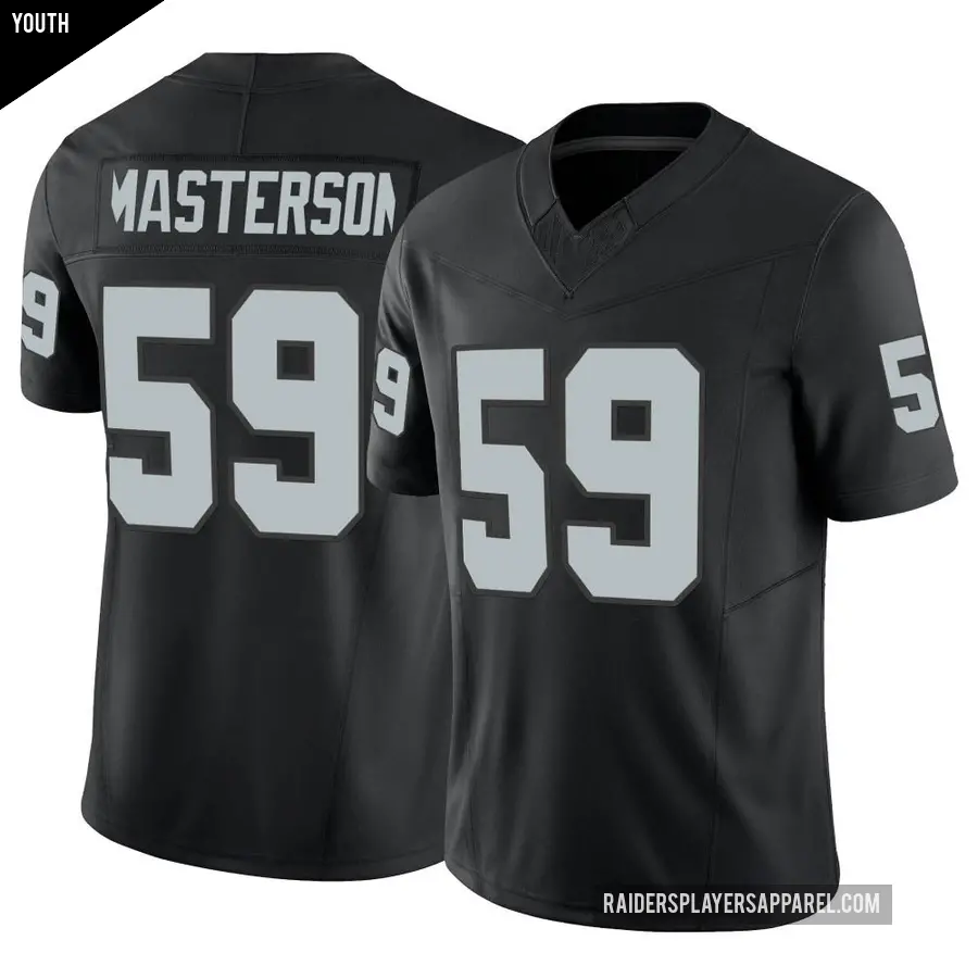 Youth Las Vegas Raiders ＃59 Luke Masterson Black Limited Vapor F.U.S.E. Jersey