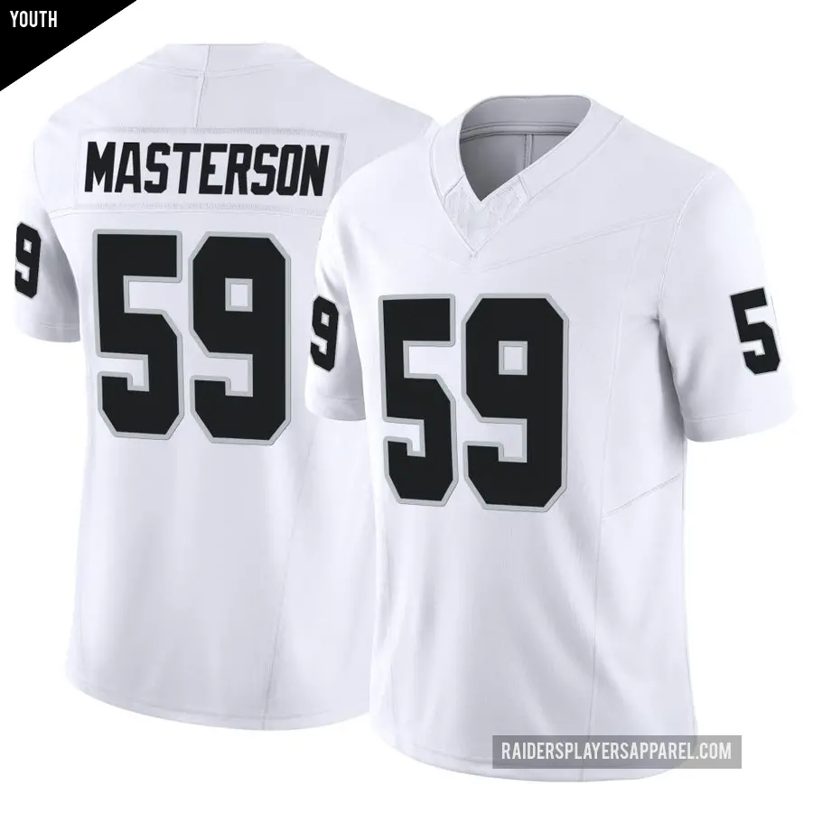 Youth Las Vegas Raiders ＃59 Luke Masterson White Limited Vapor F.U.S.E. Jersey