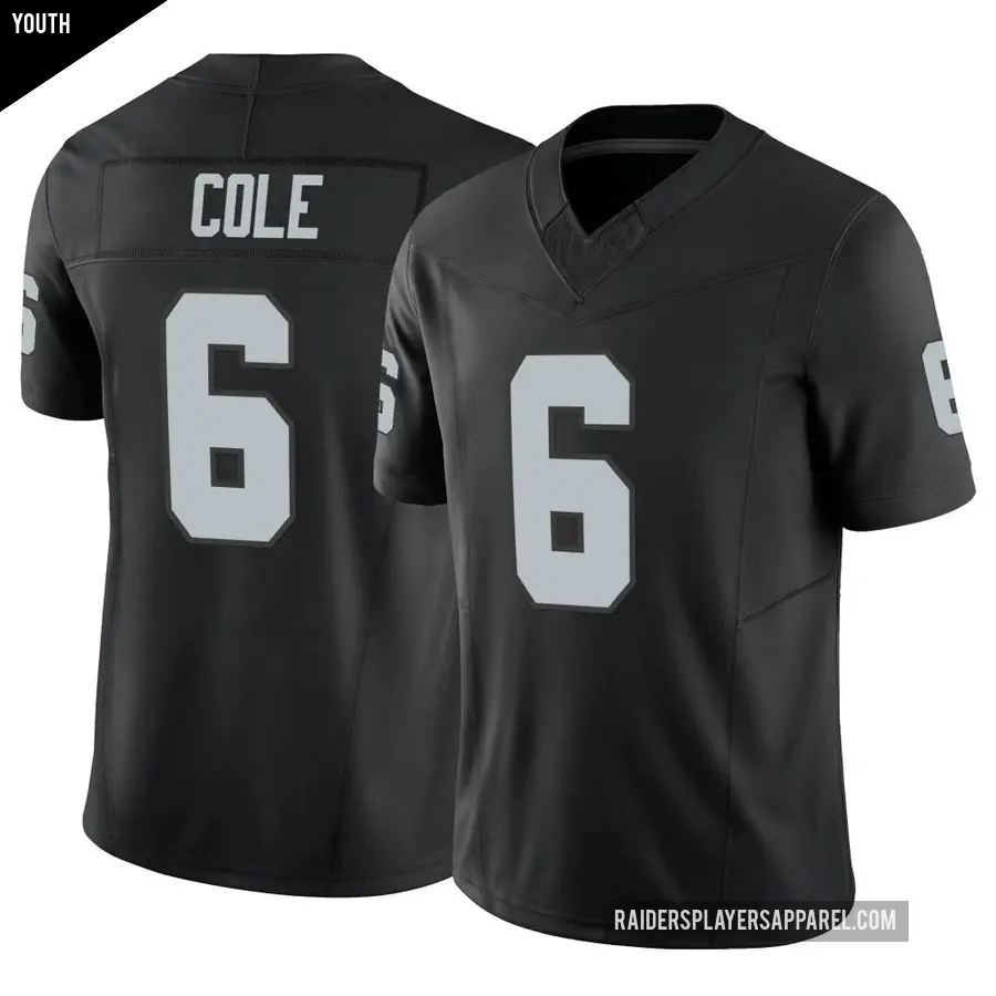 Youth Las Vegas Raiders ＃6 AJ Cole Black Limited Vapor F.U.S.E. Jersey
