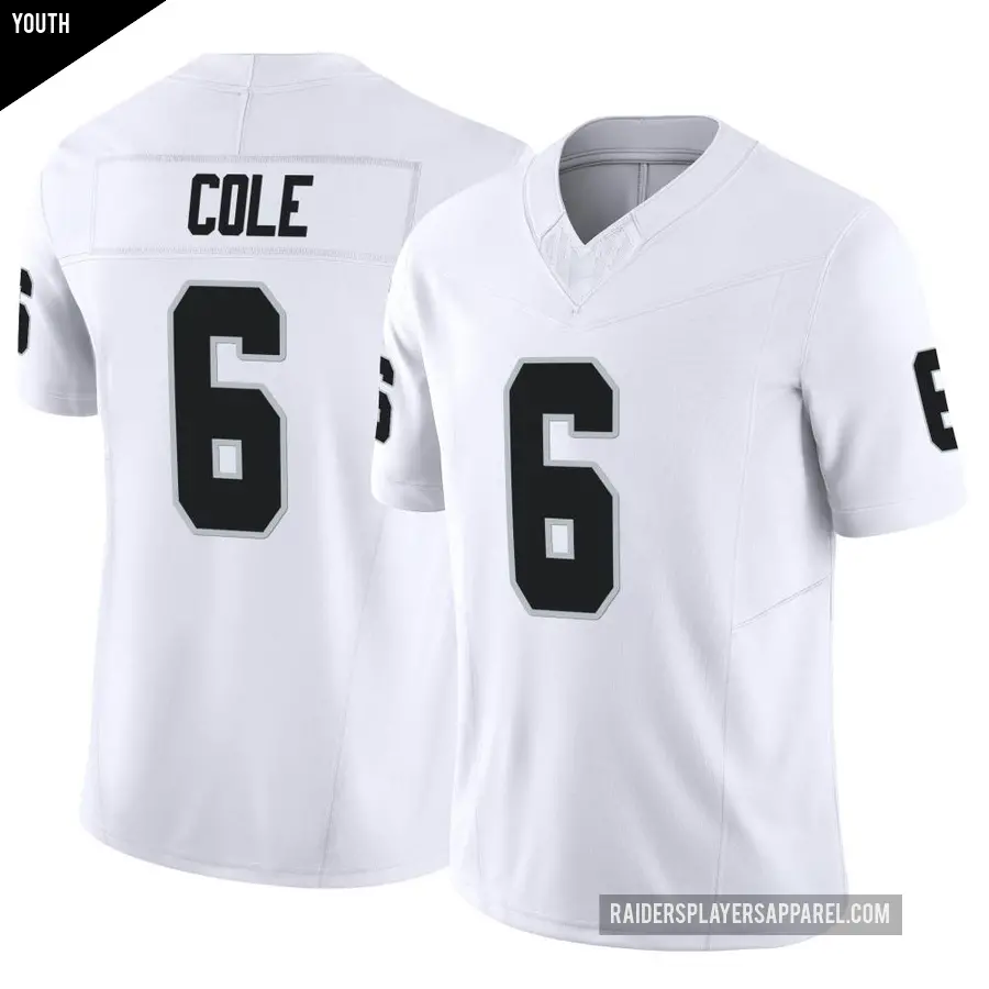Youth Las Vegas Raiders ＃6 AJ Cole White Limited Vapor F.U.S.E. Jersey