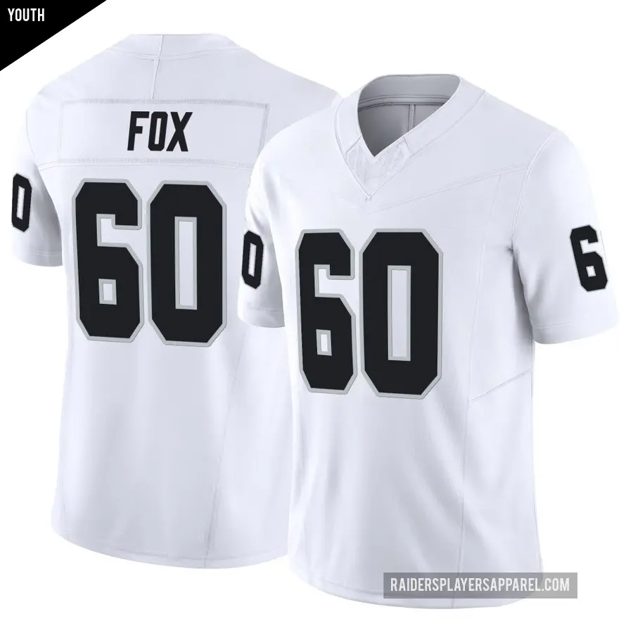 Youth Las Vegas Raiders ＃60 Tomari Fox White Limited Vapor F.U.S.E. Jersey