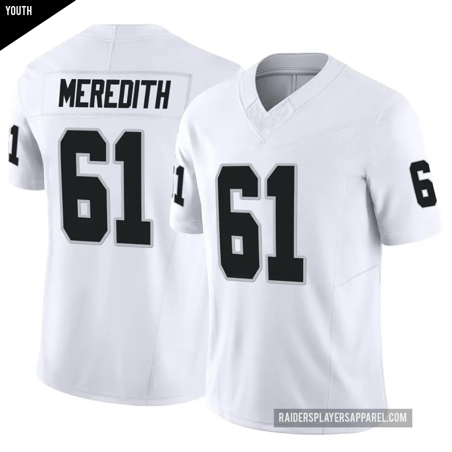 Youth Las Vegas Raiders ＃61 Jordan Meredith White Limited Vapor F.U.S.E. Jersey