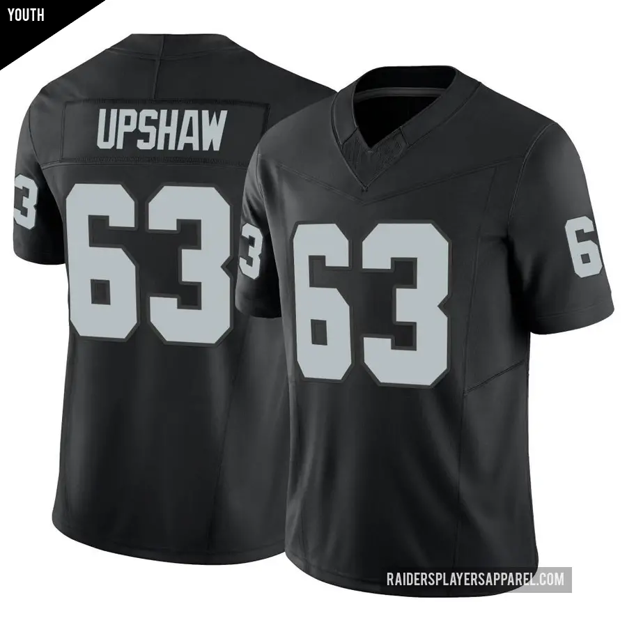 Youth Las Vegas Raiders ＃63 Wilson Gene Upshaw Black Limited Vapor F.U.S.E. Jersey
