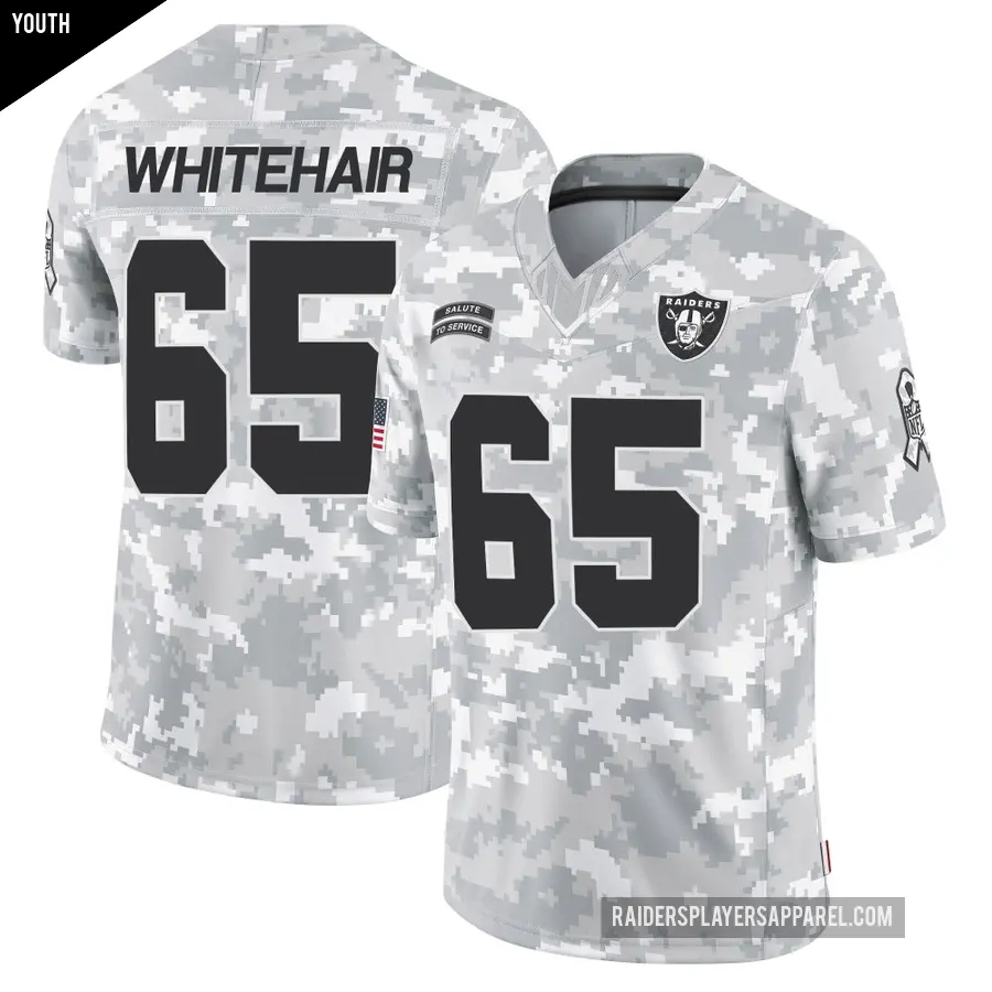 Youth Las Vegas Raiders ＃65 Cody Whitehair Arctic Camo Limited 2024 Salute to Service Jersey