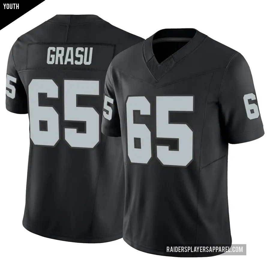 Youth Las Vegas Raiders ＃65 Hroniss Grasu Black Limited Vapor F.U.S.E. Jersey