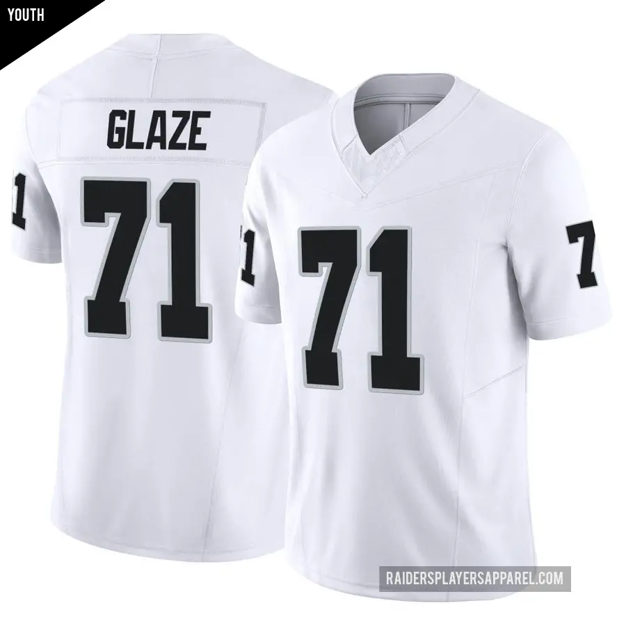 Youth Las Vegas Raiders ＃71 DJ Glaze White Limited Vapor F.U.S.E. Jersey