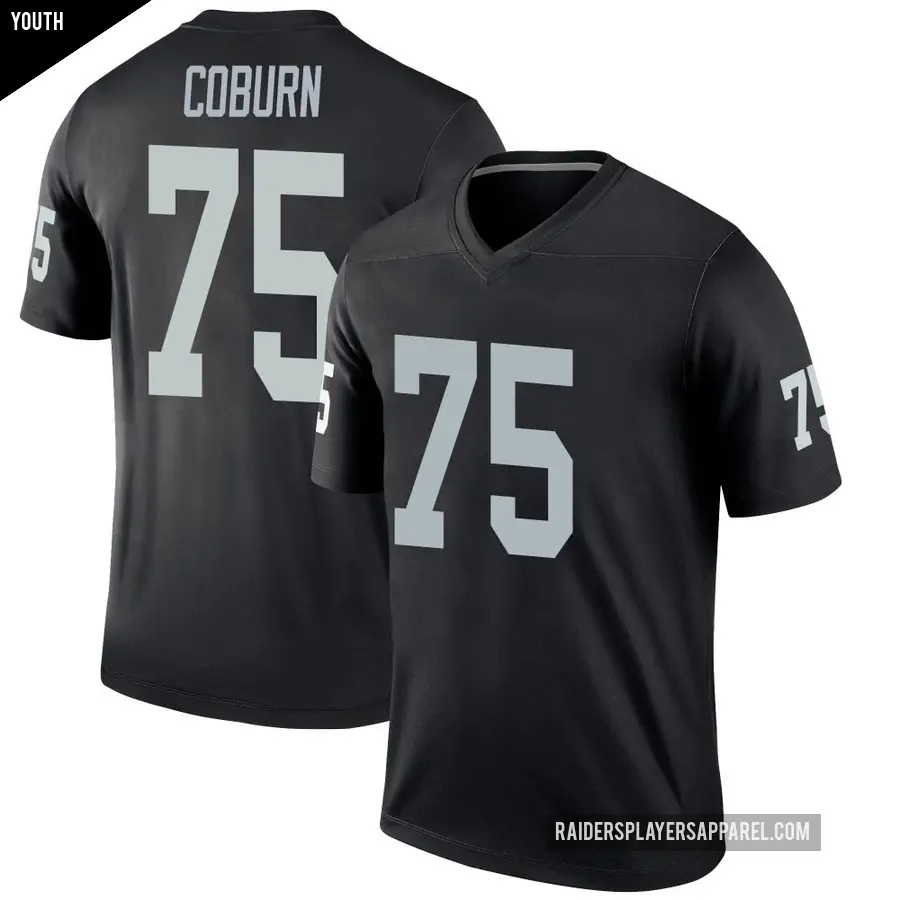 Youth Las Vegas Raiders ＃75 Keondre Coburn Black Legend Jersey