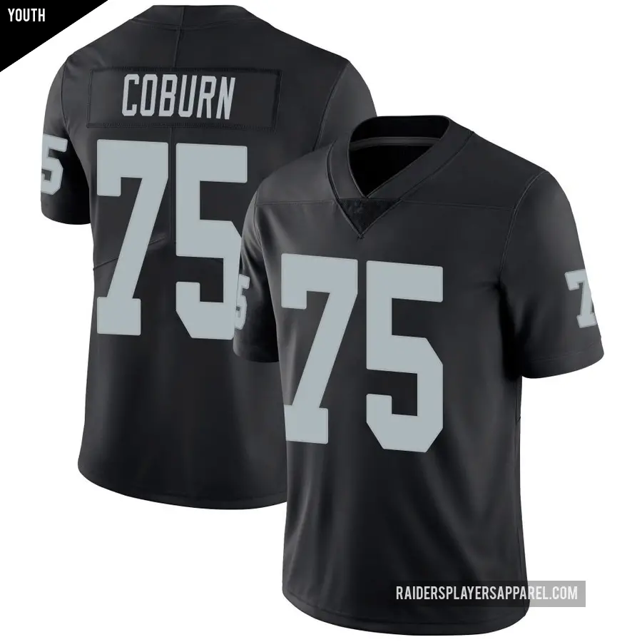 Youth Las Vegas Raiders ＃75 Keondre Coburn Black Limited Team Color Vapor Untouchable Jersey