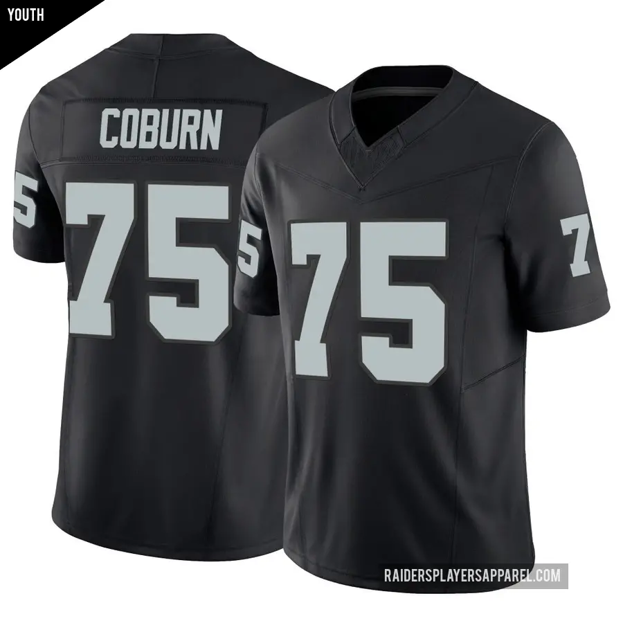 Youth Las Vegas Raiders ＃75 Keondre Coburn Black Limited Vapor F.U.S.E. Jersey