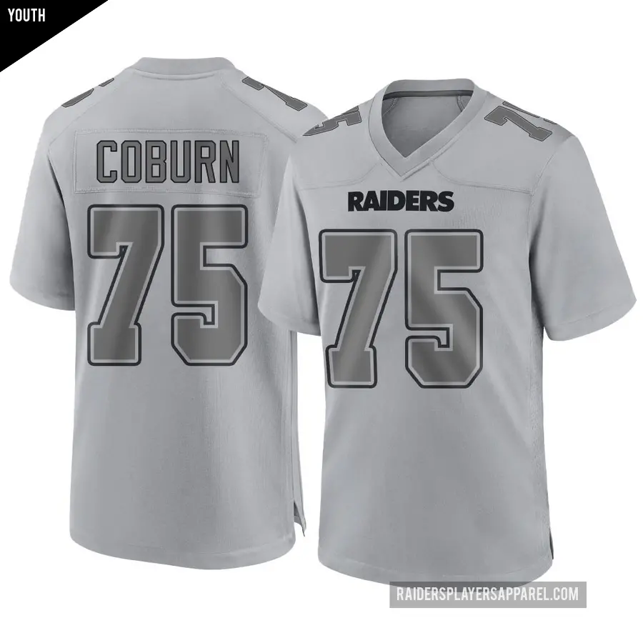 Youth Las Vegas Raiders ＃75 Keondre Coburn Gray Game Atmosphere Fashion Jersey