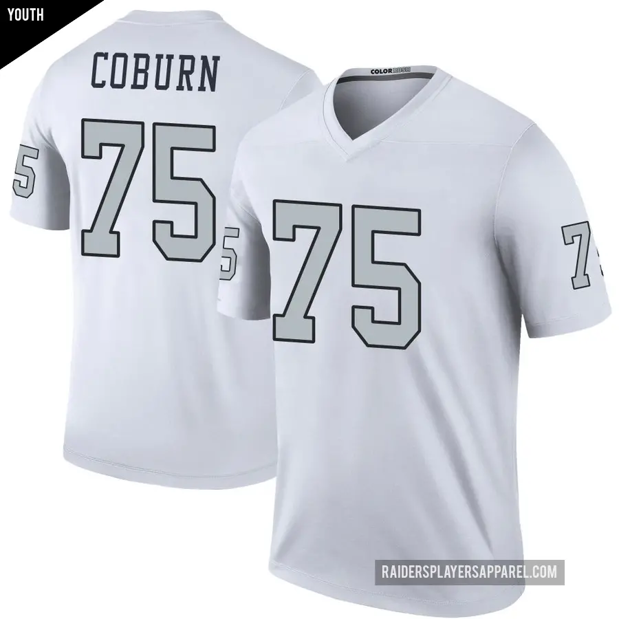 Youth Las Vegas Raiders ＃75 Keondre Coburn White Legend Color Rush Jersey