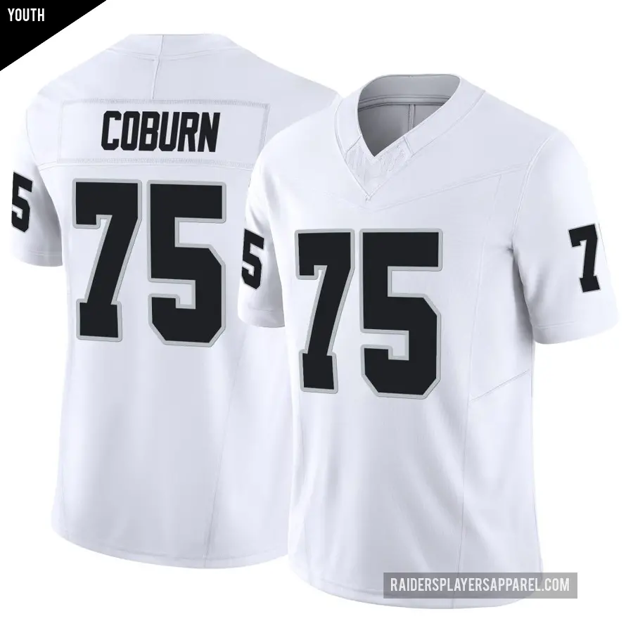 Youth Las Vegas Raiders ＃75 Keondre Coburn White Limited Vapor F.U.S.E. Jersey