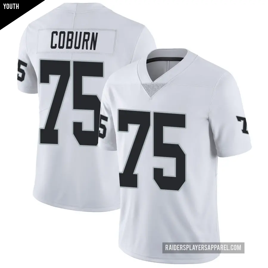 Youth Las Vegas Raiders ＃75 Keondre Coburn White Limited Vapor Untouchable Jersey